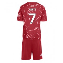 Stroje piłkarskie Liverpool Florian Wirtz #7 Koszulka Podstawowej dla dzieci 2026-27 Krótki Rękaw (+ szorty)